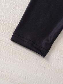 SHEIN Young Girl Cartoon Graphic Leggings - Black - View 6