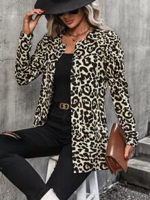 SHEIN LUNE 豹紋開襟大衣
