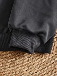 SHEIN LUNE Casual Animal & Plant Printed Round Neck Plus Size Sweatshirt For Women, Casual Fit With Slight Stretch - Dark Grey - View 7