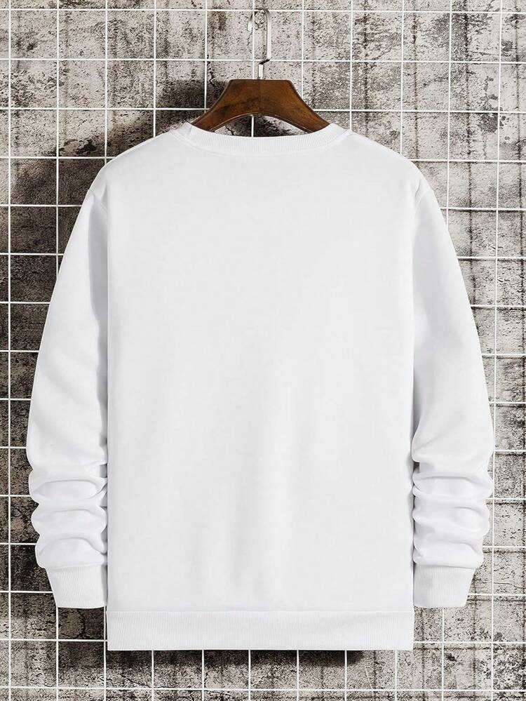 Men Plus Cartoon Graphic Drop Shoulder Sweatshirt