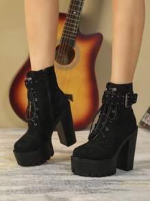 時尚靴子 - 黑色 - 查看 5