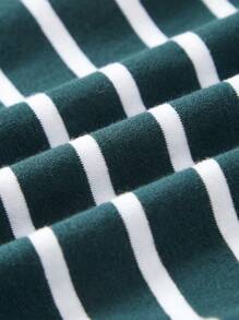 緊身嬰兒男孩睡衣套裝，條紋彩塊上衣和褲子，4入 - 綠色 - 查看 6