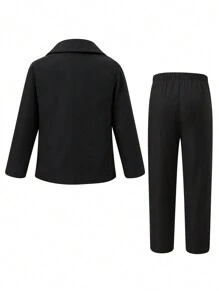 男小童單排釦火焰&西裝褲&襯衫&系帶