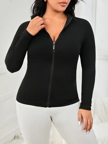 Easithlete 加拉鍊運動夾克 - 黑色 - 查看 3