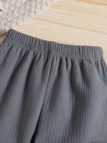 Young Boy Flap Pocket Side Thermal Lined Cargo Pants - Dark Grey - View 7