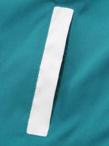 Manfinity Sporsity Men Letter Patched Striped Trim Colorblock Varsity Jacket Without Hoodie