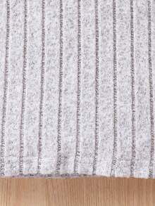 SHEIN Young Boy Mock Neck Ribbed Knit Tee - Grey - View 4