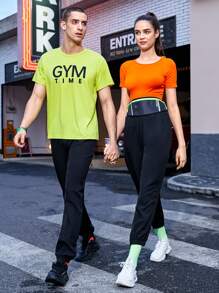 Manfinity Sport Corelite Nam Chất rắn Eo dây rút Túi nghiêng Quần thể thao - màu đen - Xem 1