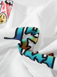 SHEIN 男婴卡通字母图案卫衣 - 白色 - 查看 3