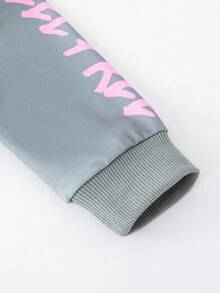 女嬰籃球和字母圖案連帽衫和運動褲