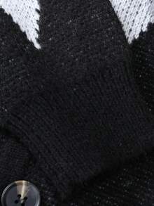 Manfinity Homme 男士菱形印花落肩袖開襟衫 - 彩色 - 查看 5