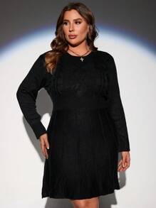 SHEIN Clasi Plus Solid Sweater Dress
