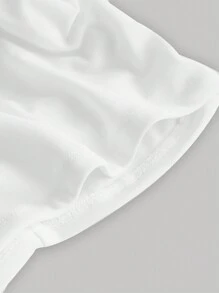 SHEIN MOD Off Shoulder Twist Front Ruched Crop Tee - White - View 3