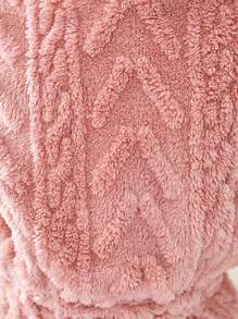 SHEIN Tween Girl Solid Hooded Teddy Pajama Romper - Baby Pink - View 4