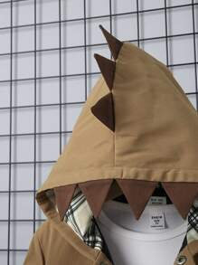 SHEIN Garoto pré-adolescente Xadrez Botão Frontal Cncapuzado Jaqueta Sem Camiseta