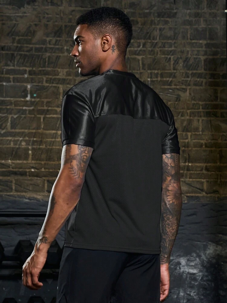 Men V Neckline Sports Tee Workout Tops 6-Piece Set