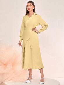 Modelyn Robe Unicolore À Bouton