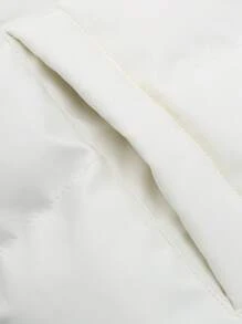 Manfinity Hypemode 1 chiếc áo khoác nam dáng rộng có đệm lót có viền sọc tương phản và khóa kéo - Màu be - Xem 6