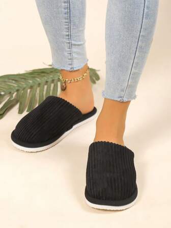 女士时尚室内冬季休闲保暖家居拖鞋，毛茸茸的鞋子