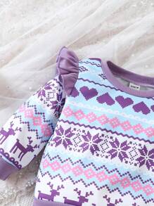 Bluza i spodnie dresowe dla dziewczynki Baby Print z falbanami