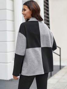 SHEIN Clasi 雙色落肩大衣 - 彩色 - 查看 2
