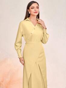 Modelyn Robe Unicolore À Bouton
