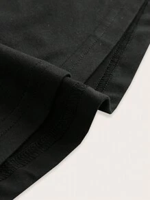 SHEIN LUNE Hơn Chất rắn Váy Dây - màu đen - Xem 3