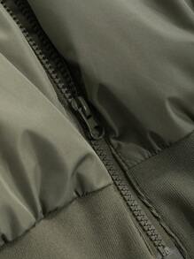 DAZY Áo khoác đệm hở vai có khóa kéo - màu xanh lá - Xem 7