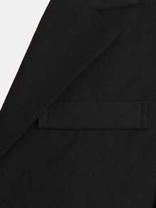 Tween Boy Solid Single Breasted Blazer & Suit Pants - Black - View 7