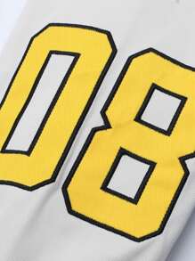 Manfinity LEGND Männer College Jacke mit Buchstaben Grafik, zweifarbig Streifen ohne Hoodie - Königsblau - Übersicht 3