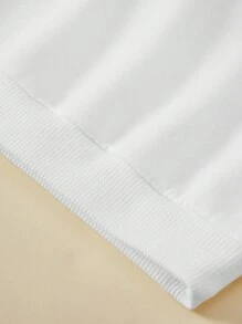 SHEIN Tween Boy Casual Minimalist Cartoon Pattern Long Sleeve Sweatshirt, Suitable For Autumn/Winter - White - View 5