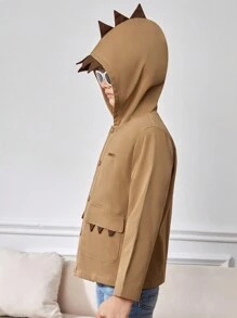 SHEIN Garoto pré-adolescente Xadrez Botão Frontal Cncapuzado Jaqueta Sem Camiseta