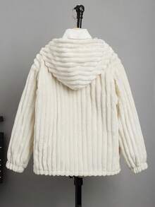 SHEIN Tween Boy 1pc Flap Pocket Hooded Coat - Apricot - View 2