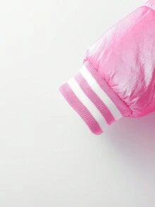 SHEIN Casaco acolchoado com capuz e acabamento felpudo para meninas sem suéter