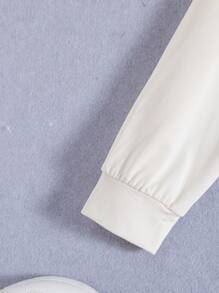 SHEIN Tween Girl Letter Graphic Cami Top & Hoodie & Sweatpants - Khaki - View 3