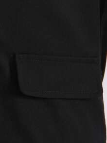 Tween Boy Solid Single Breasted Blazer & Suit Pants - Black - View 5