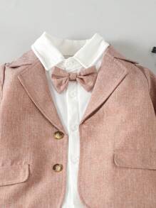 SHEIN 男婴绅士西装外套和裤子，时尚优雅，适合生日派对、晚会、婚礼、宝宝百天庆典和一岁生日