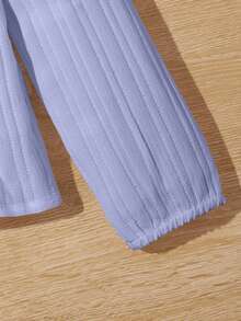 SHEIN 女大童素色前紐扣襯衫 - 淡紫色 - 查看 3