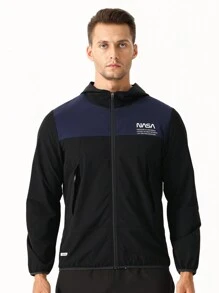 Gym Rark Nam Đồ họa Chữ cái Hai âm Dây kéo áo có mũ Jacket thể thao - màu đen - Xem 6