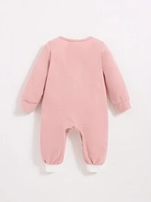 SHEIN 女嬰卡通圖案撞色連身褲 - 彩色 - 查看 2