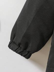 SHEIN Đứa bé trai Màu thuần Nhung áo có mũ Lỏng lẻo Áo khoác - Nhiều màu - Xem 7