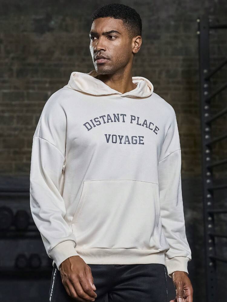 Men Slogan Graphic Drop Shoulder Sports Sweatshirt Men Sweatshirt