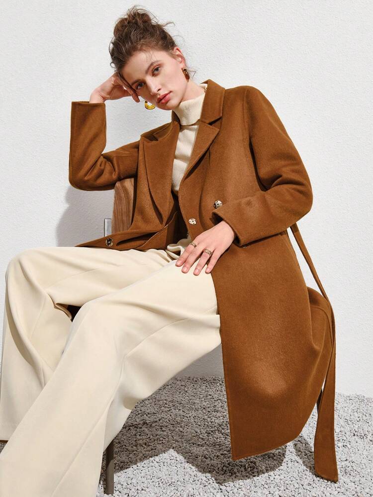 Lapel Collar Single Button Overcoat