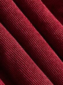 Baby Girl Bear Ear Design Button Front Thermal Lined Hooded Coat - Burgundy - View 6