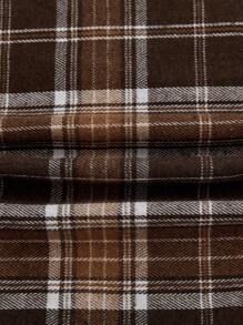 SHEIN MOD 格紋印花吊帶洋裝 - 棕色 - 查看 4