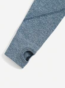 Yoga Basic Softness Absorbs Sweat Breathable Seamless Sports Set Workout Set - Dusty Blue - View 5