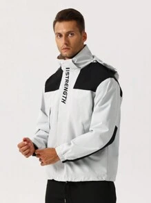 Manfinity Homme Men's Contrast Hooded Jacket - Light Grey - View 3