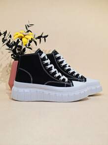 Women's Outdoor Thick Sole Wedge Sneakers, Breathable Casual Shoes For Everyday Wear