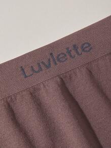 LUVLETTE Bộ đồ lót liền mạch cạp cao cho nữ Boyshort - Màu nâu  Mocha - Xem 8