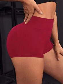 Easithlete Wide Waistband Scrunch Butt Sports Shorts Spandex Shorts For Chinese New Year - Red - View 4